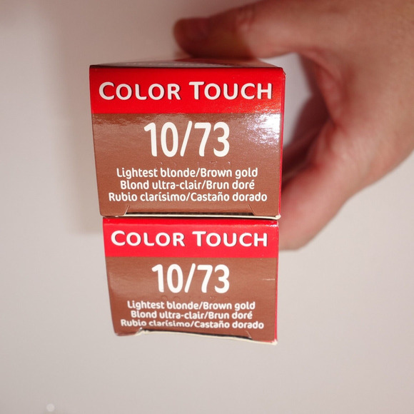 2 boxes Wella Color Touch Demi-Permanent 10/73 Lightest Blonde/Brown Gold - Picture 4 of 4